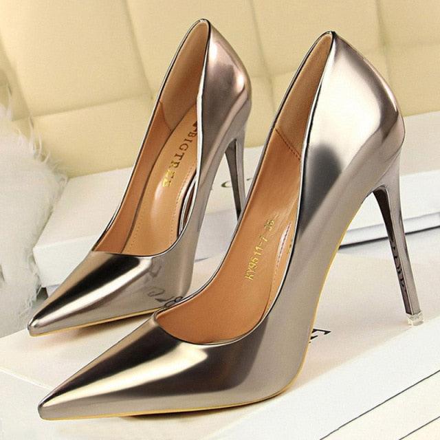 Shiny high heel women's shoes - HABASH FASHION