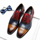 Genuine Leather Oxford Pointed Toe Laces Up Wedding Business Shoes - HABASH FASHION