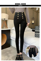 New Women's High Elastic Double Breasted High Waist Tight Leggings Trousers - HABASH FASHION