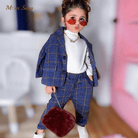 Baby Girl Boy Formal Clothes Set Plaid Jacket - HABASH FASHION