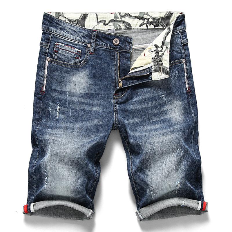 Men Stretch Short Jeans Casual Slim Fit High Quality - HABASH FASHION