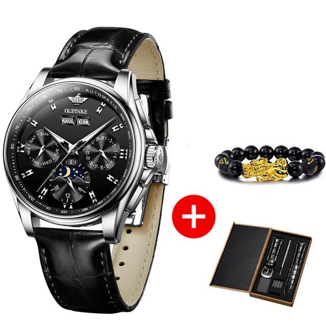 Men Mechanical Watch Luxury Automatic Watch Leather - HABASH FASHION
