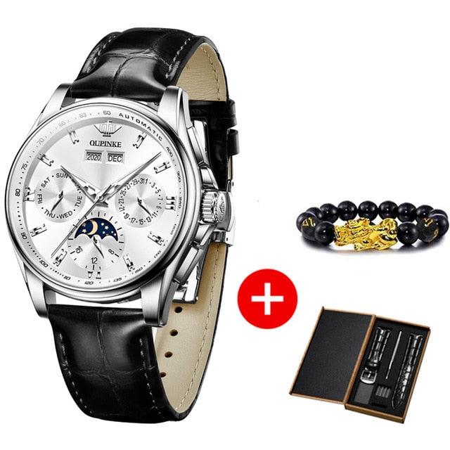 Men Mechanical Watch Luxury Automatic Watch Leather - HABASH FASHION