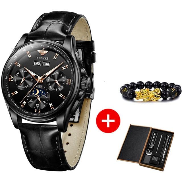 Men Mechanical Watch Luxury Automatic Watch Leather - HABASH FASHION