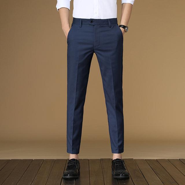 Mens Four Seasons Casual Pants Men Seven Business Pants Trousers - HABASH FASHION