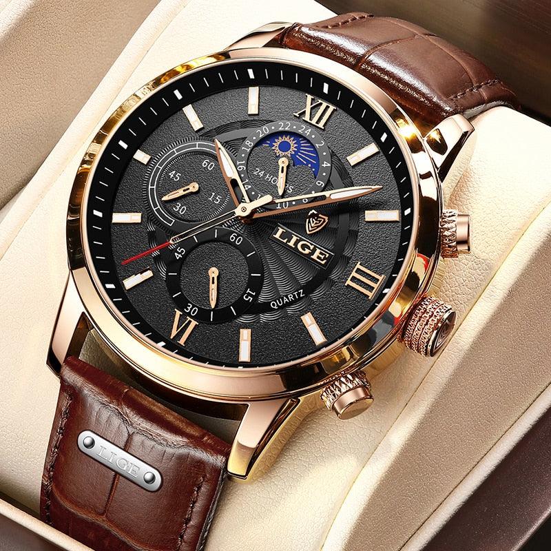 Luxury Leather Casual Quartz Watch Waterproof Clock - HABASH FASHION