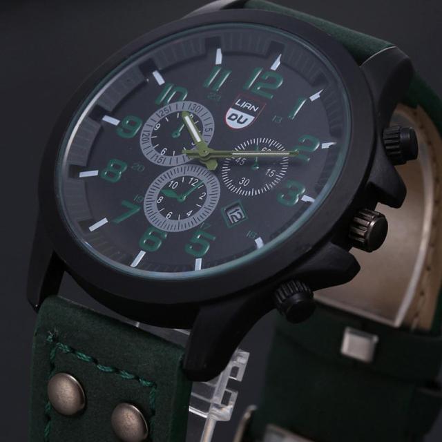 Classic Men Watches Stainless Steel Date Leather Strap Sport Quartz - HABASH FASHION