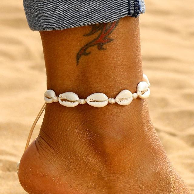 Metal anklet for women's feet in multiple shapes - HABASH FASHION