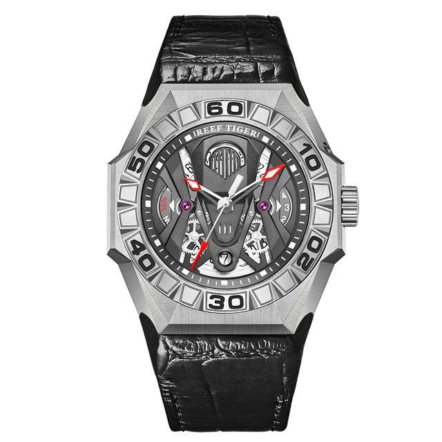 Men Sport Watches Automatic Skeleton Watch Steel - HABASH FASHION