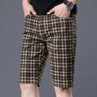 Men Casual Plaid Shorts Stretch Cotton Business - HABASH FASHION