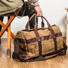 Canvas Leather Men Travel Bag Hand Luggage Bag - HABASH FASHION