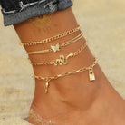 Metal anklet for women's feet in multiple shapes - HABASH FASHION