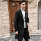 Mens Trench Coats Woolen Burgundy Elegant - HABASH FASHION