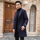 Mens Trench Coats Woolen Burgundy Elegant - HABASH FASHION