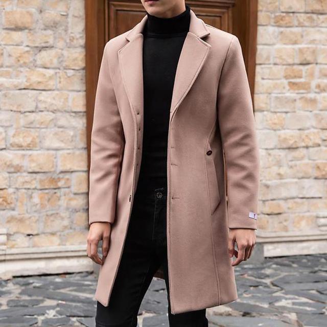 Mens Trench Coats Woolen Burgundy Elegant - HABASH FASHION