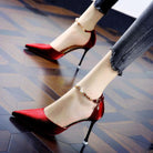 new women's shoes red temperament pointed high heels women - HABASH FASHION