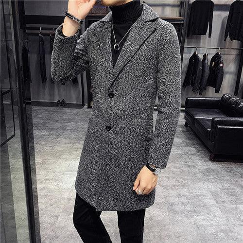 Men Business Long Jacket Slim Casual - HABASH FASHION