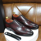 Mens Wingtip Oxford Shoes Genuine Calf Leather Traditional - HABASH FASHION