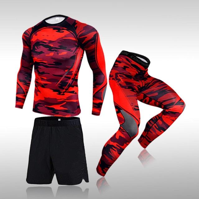 3 Pcs Set Men's Workout Sports Suit Gym Fitness - HABASH FASHION