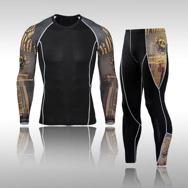 Man Compression Sports Suit Quick Drying Perspiration Fitness - HABASH FASHION