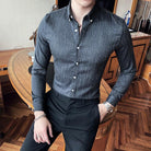 High-quality Men Slim British Business Formal Shirt - HABASH FASHION