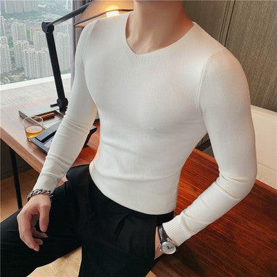 Men brand V-neck casual knitted pullover - HABASH FASHION