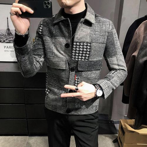 Men High Quality plaid Leisure Jackets/Male slim - HABASH FASHION