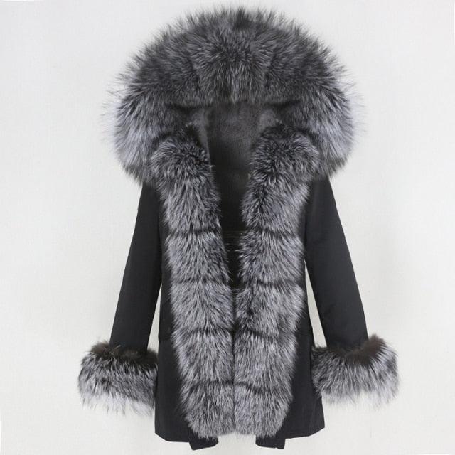 Jacket Women  Fur Coat Natural  Fox - HABASH FASHION