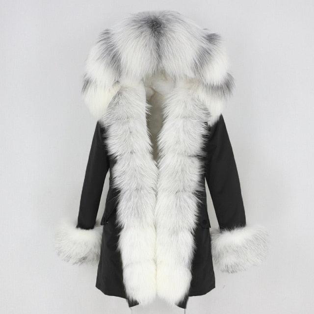 Jacket Women  Fur Coat Natural  Fox - HABASH FASHION