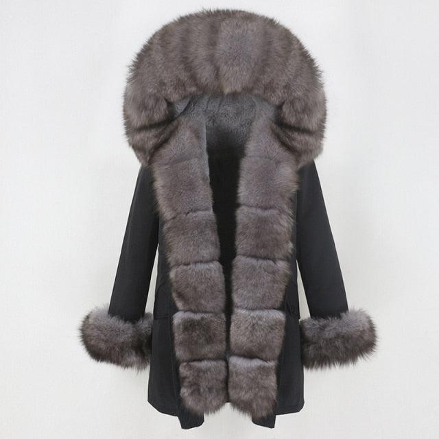 Jacket Women  Fur Coat Natural  Fox - HABASH FASHION