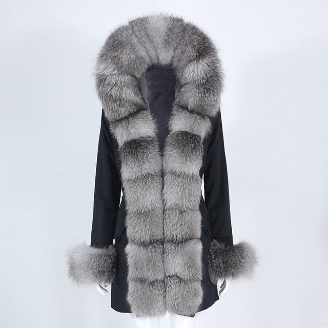 Jacket Women  Fur Coat Natural  Fox - HABASH FASHION