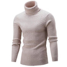 Men Slim Fit Turtleneck Sweater Pullover - HABASH FASHION