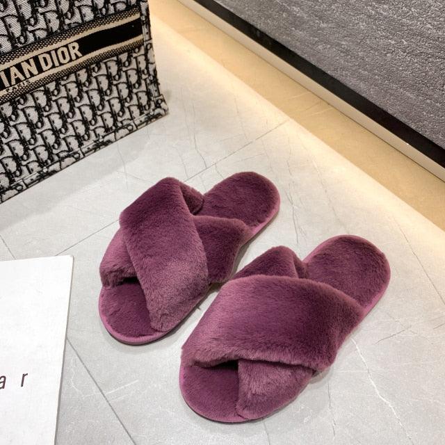 Plush soft fluffy home slippers for women - HABASH FASHION