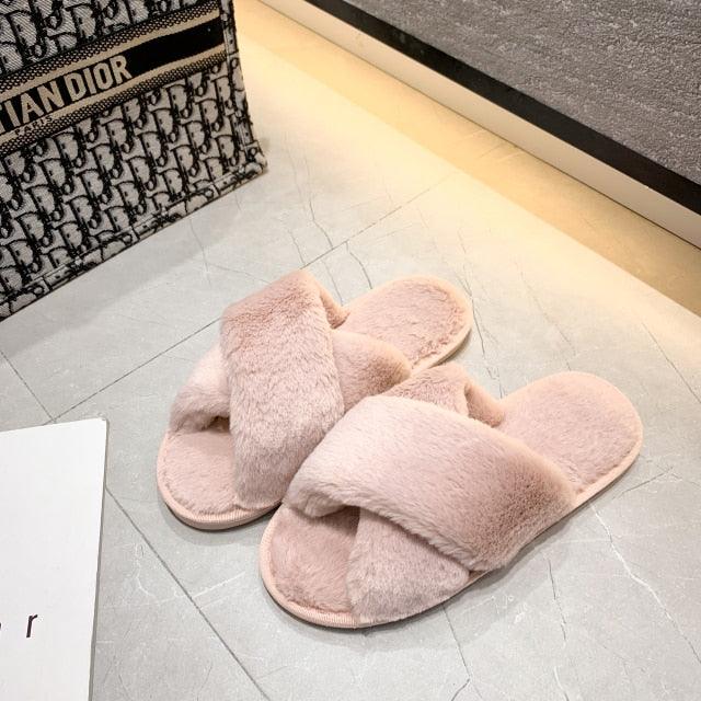 Plush soft fluffy home slippers for women - HABASH FASHION