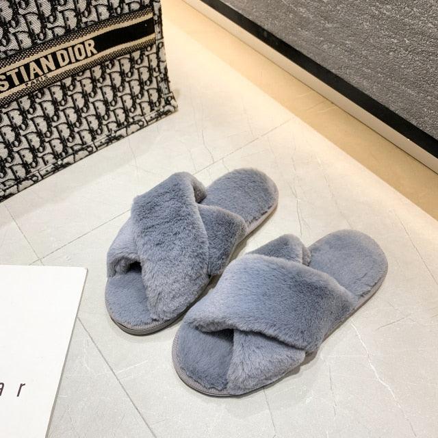 Plush soft fluffy home slippers for women - HABASH FASHION