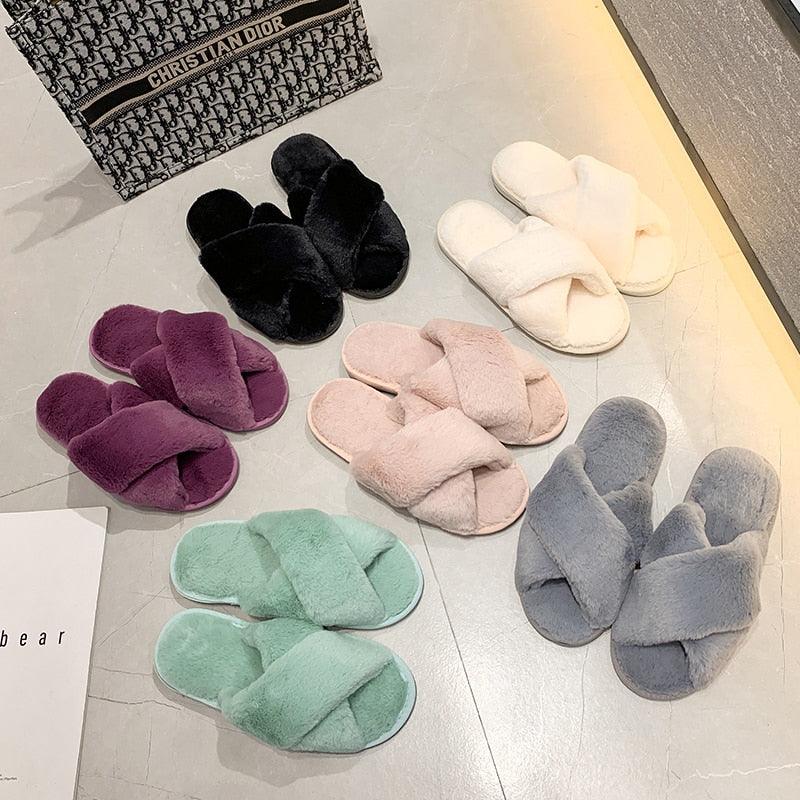 Plush soft fluffy home slippers for women - HABASH FASHION