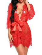 New Sexy Women Lingerie Lace Ruffle Robe Babydoll - HABASH FASHION