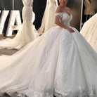 Luxurious beaded and embellished lace wedding dress - HABASH FASHION