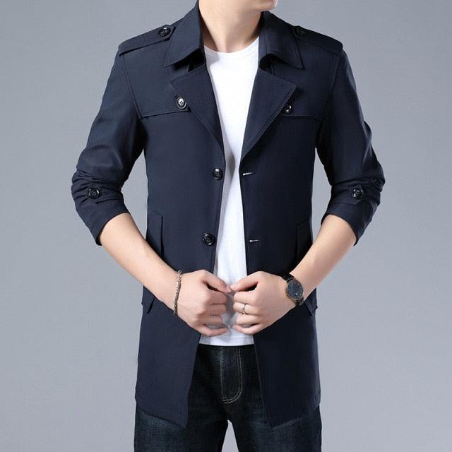 Men Windbreaker Coats Quality Buttons - HABASH FASHION