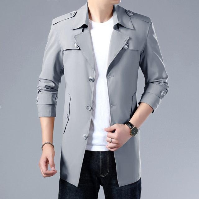 Men Windbreaker Coats Quality Buttons - HABASH FASHION