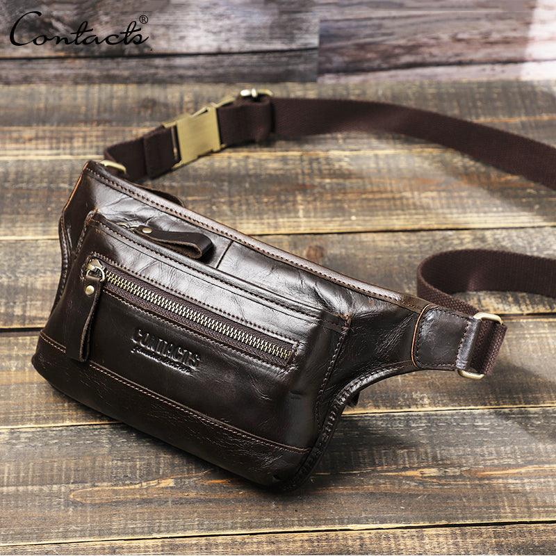 Leather Men Casual Male Fanny Pack Waist Bag Chest Bags - HABASH FASHION