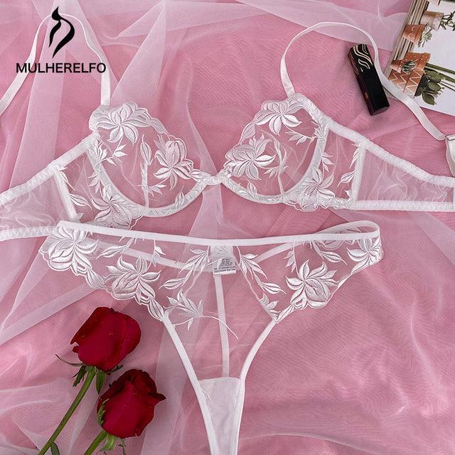 Mulherelfo Flower Embroidery Underwear Women - HABASH FASHION