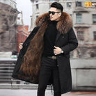 Lugentolo Faux Fur Coat Winter Long Parkas Jackets Mens - HABASH FASHION