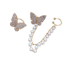 Butterfly earrings for women, studded with pearls - HABASH FASHION