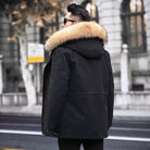 Lugentolo Faux Fur Coat Winter Long Parkas Jackets Mens - HABASH FASHION