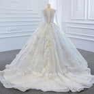 Handmade pearl beaded long sleeve wedding dress - HABASH FASHION