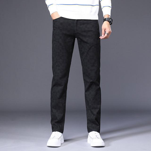 Men Casual Pants High Quality 98%Cotton Stretch Classic Trousers - HABASH FASHION