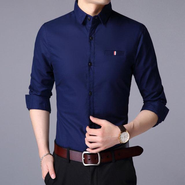 Men's casual long-sleeve button-up shirt - HABASH FASHION