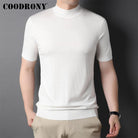 Men Casual Solid Clothing Male Short Sleeve Sweaters - HABASH FASHION