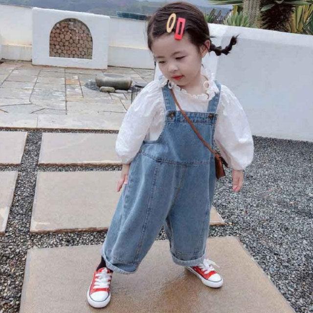 Baby Girl Cotton Overall Denim Pant - HABASH FASHION